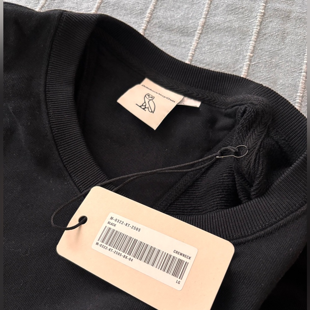 OVO Black Crew Neck Sweater with Gold Logo - Picture 11 of 16